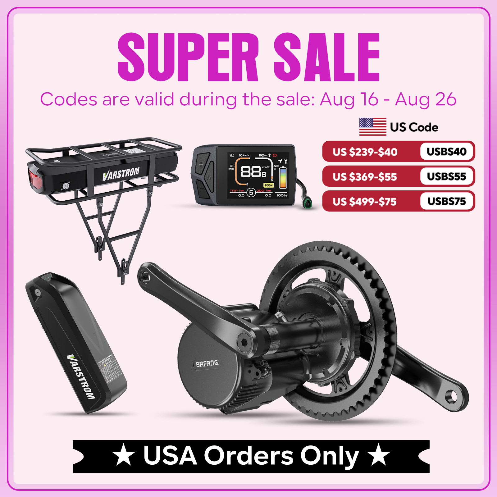 Side Hung Mid Drive Motor Kit - [US-Lager] Bafang 48V750W Mittelmotor-Kit M315 BBS