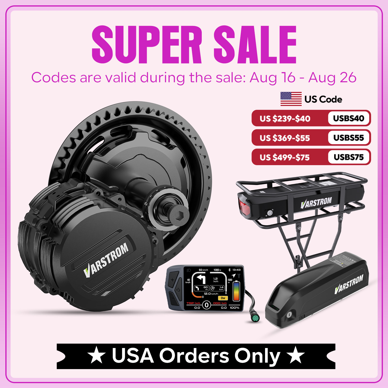 High Torque Brushless Mid Motor Kit - Varstrom TSDZ2B TSDZ8 TSDZ16 Mittelmotor-Kit Tongsheng