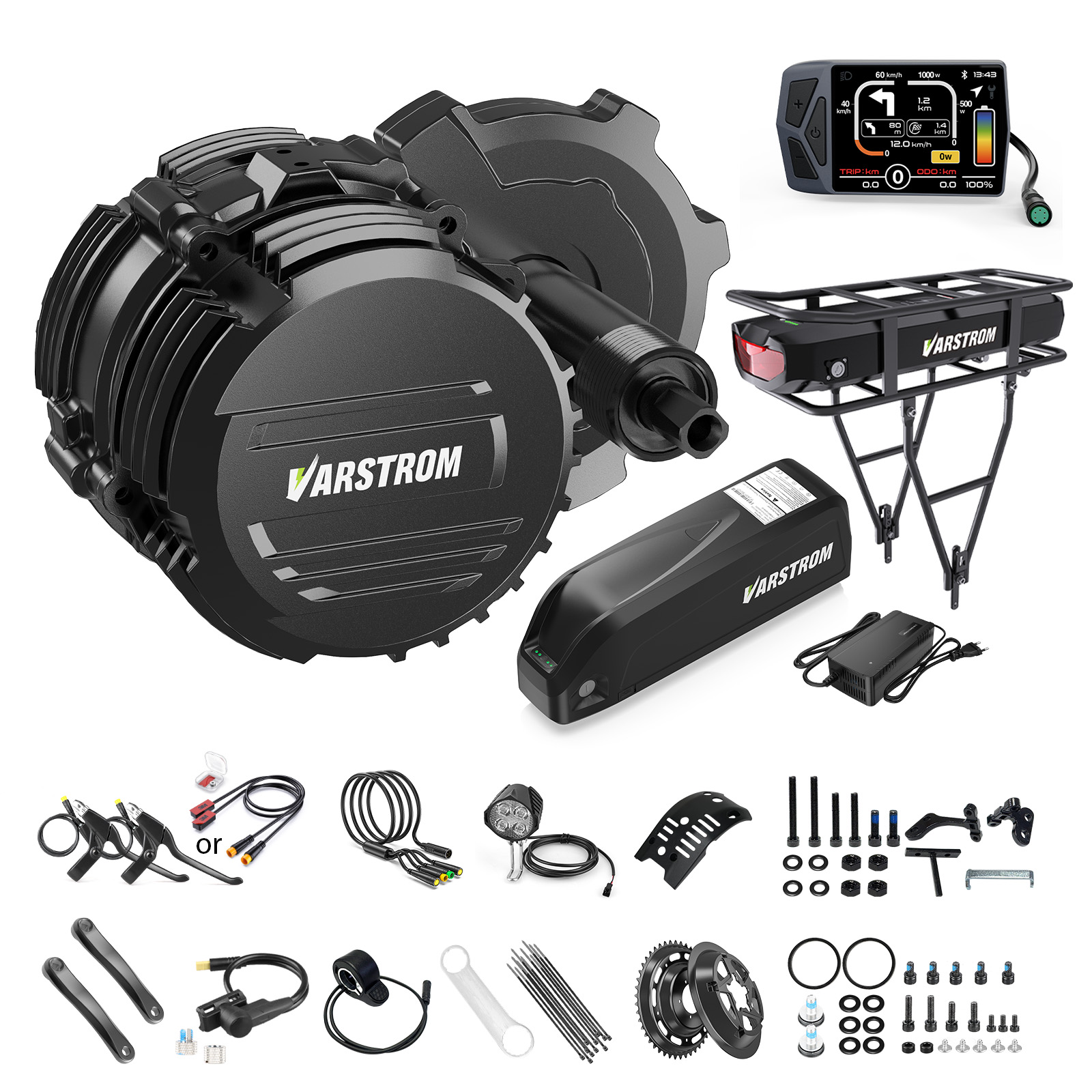 Torque Sensor Mid Drive Motor Kit - [US LAGER] Varstrom 48V500W 750W Mittelmotor-Kit
