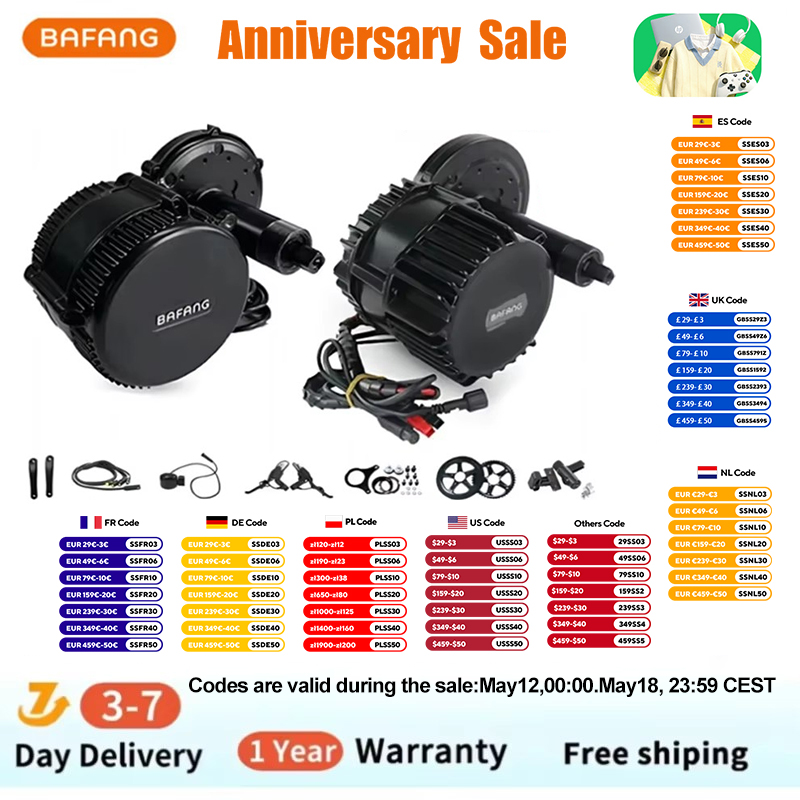 Side Hung Mid Drive Motor Kit - Bafang BBSHD 1000W 48V 68mm Mittelmotor