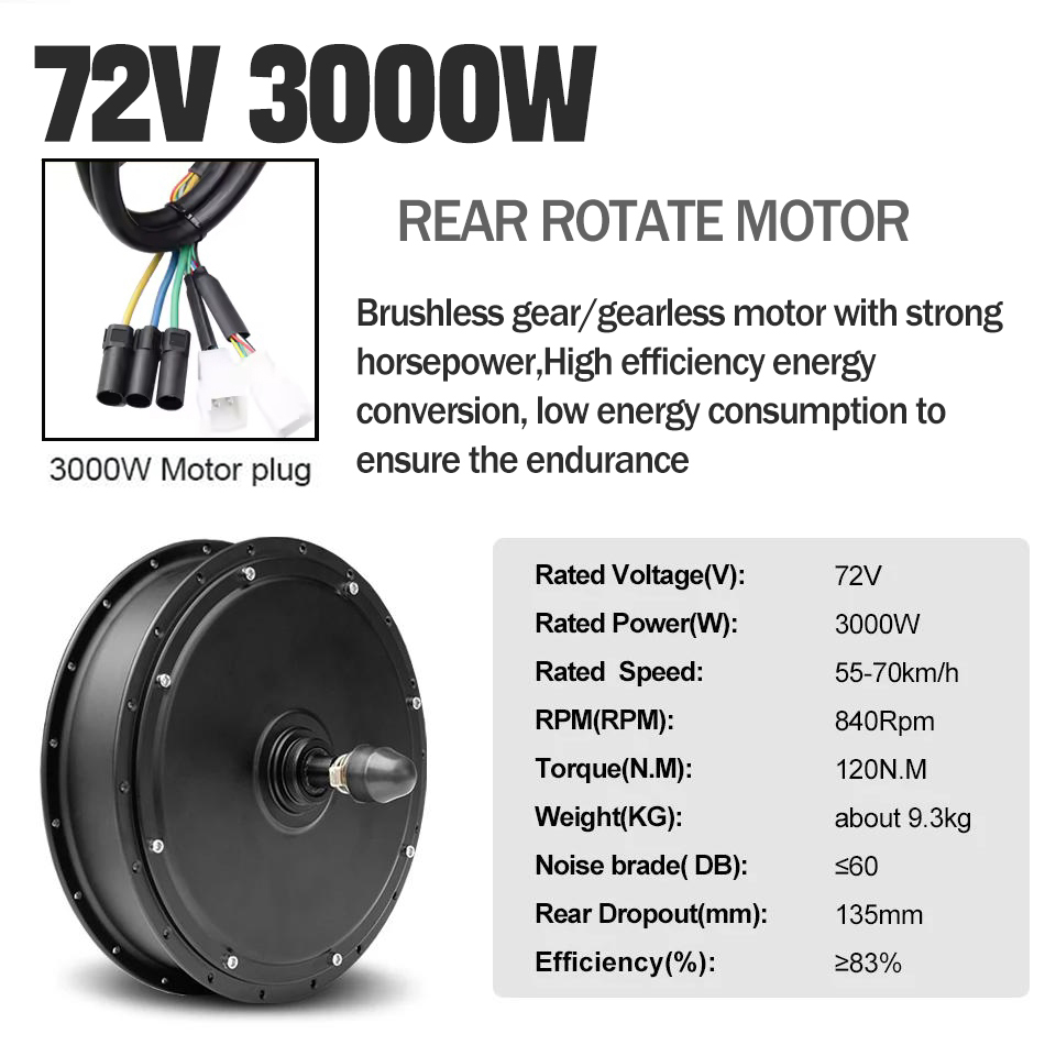 Neues Upgrade E-Bike Umbausatz – 5000W Hub Motor Kit 72V Bewertung und Preis