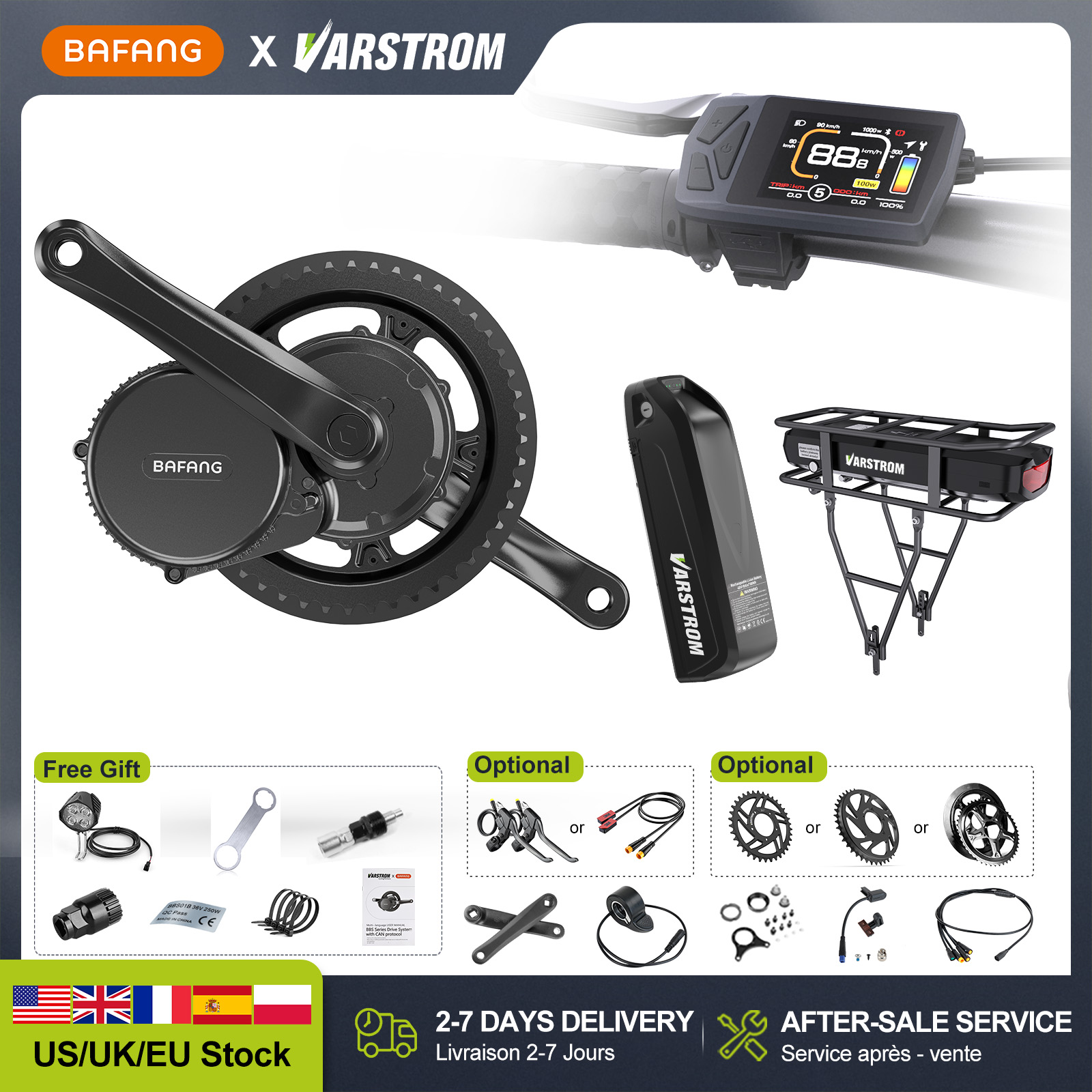 [US Direct] BAFANG 48V 500W/75 – Side Hung Mid Drive Motor Kit Bewertung und Preis