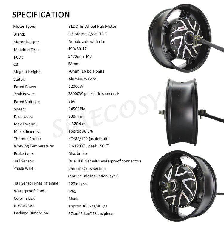Heißer verkauf: 17X6,0 Zoll 27 – 12000W Electric Motorcycle Hub Motor Bewertung und Preis