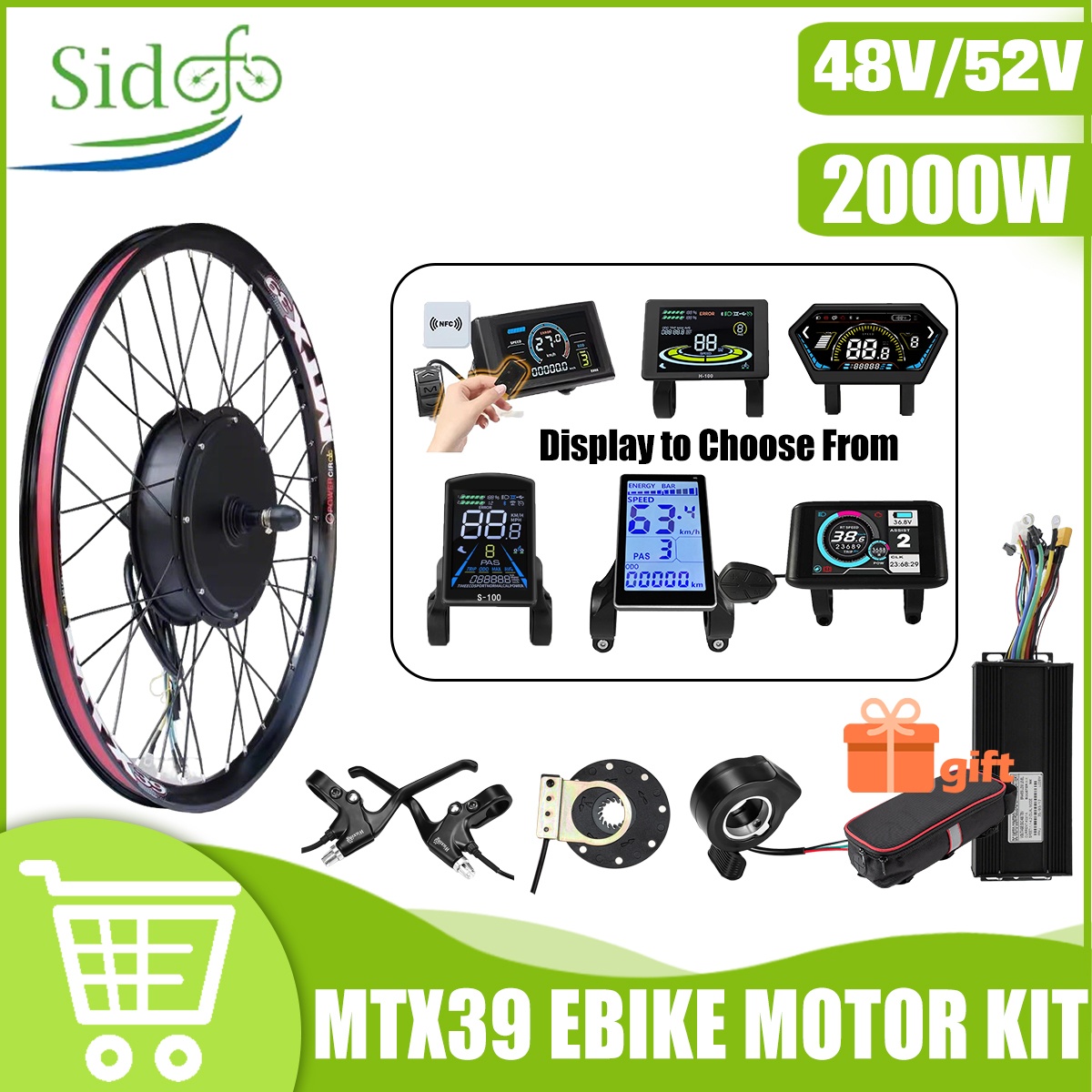 MTX39 48V/52V 2000W Vorne Hint – Gearless Hub Motor Conversion Kit 2000W With Display Bewertung und Preis