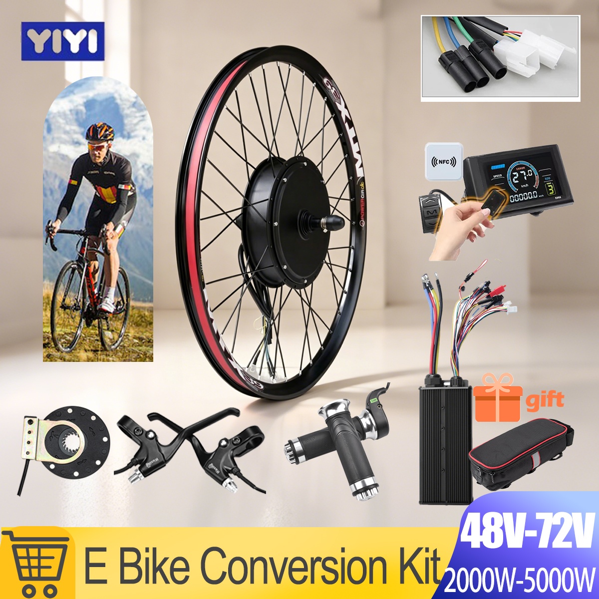 5000W E-Bike Umbausatz 72V mit – Gearless Hub Motor Conversion Kit 2000W With Display Bewertung und Preis